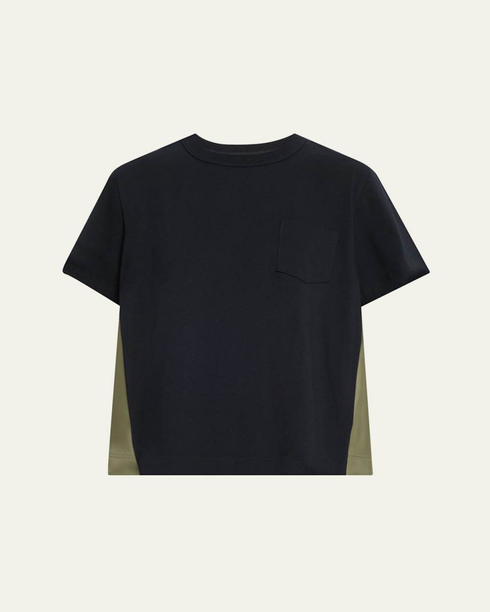 Hybrid Nylon Twill Pleat Back Tee